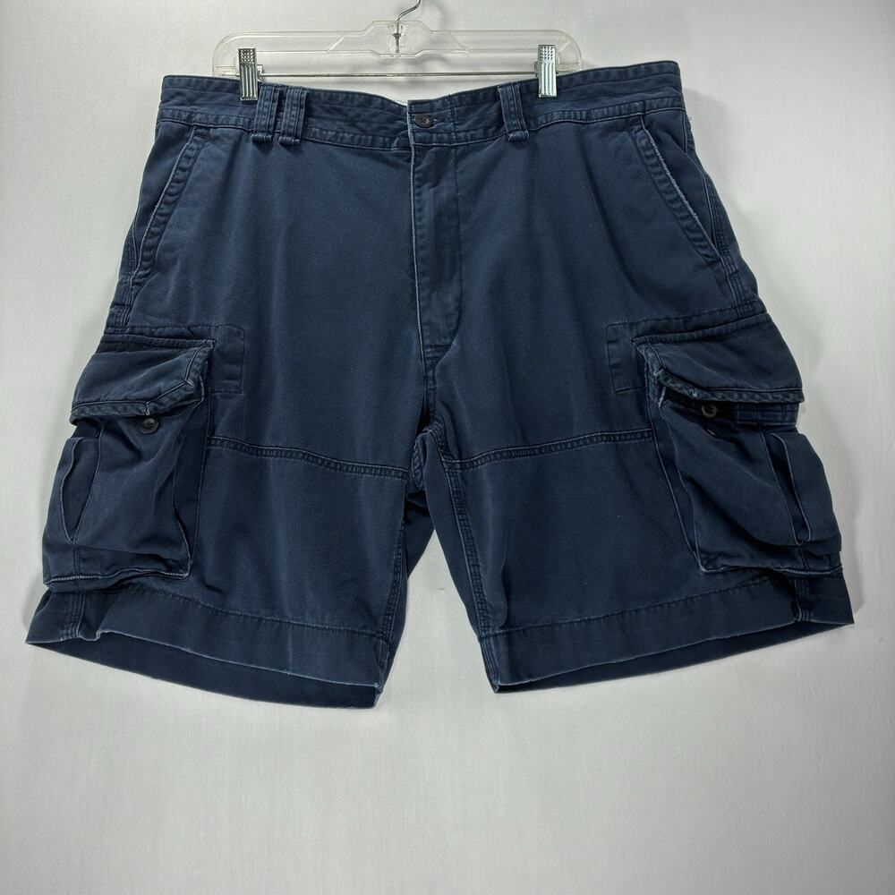 Vintage Polo Ralph Lauren Mens Cargo Shorts 40 Navy Blue Cotton Chino